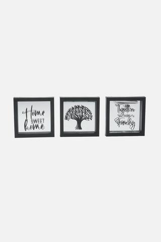 3 PIECE SLOGAN DECORATIVE MIRRORS