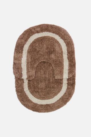 2 PIECE OVAL BORDER BATHMAT SET