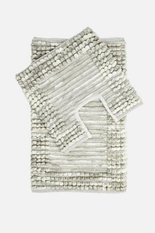 2 PIECE BOBBLE BOARDER BATHMAT SET