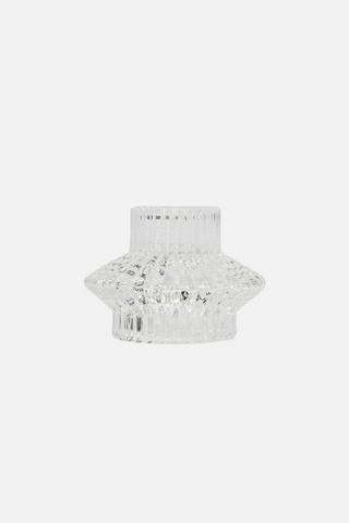 DOUBLE SIDED GLASS CANDLE HOLDER