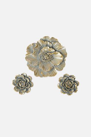 3 PIECE LOTUS DIMESIONAL WALL ART