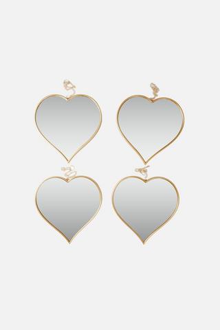 4 PACK DECORATIVE MIRROR HEARTS