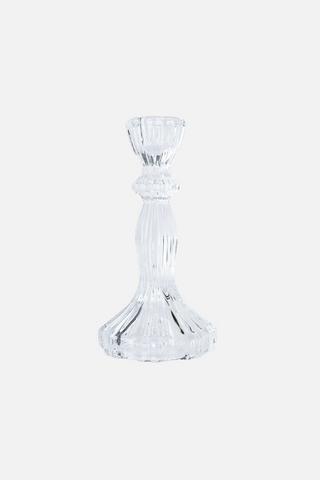 RIBBED GLASS CANDLE HOLDER