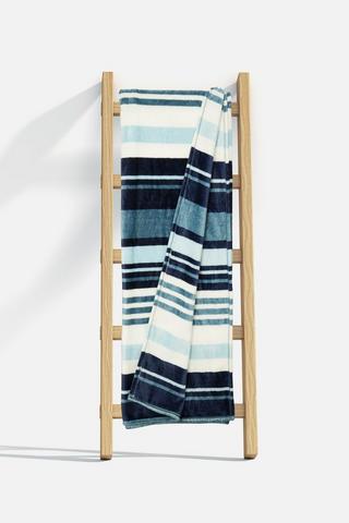 STRIPE JIM FLANNEL BLANKET 180X200CM