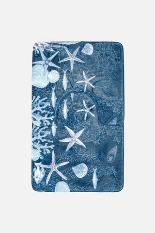 2 PIECE OCEAN LIFE BATHMAT SET