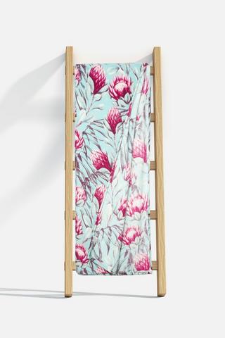 PROTEA FIELD PRINTED CORAL FLEECE BLANKET 150X200CM