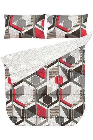 6 PIECE HEXAL GEO POLYESTER COMFORTER SET