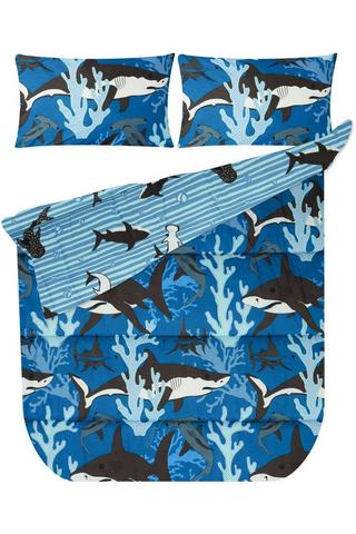 KIDS SHARK FRIENDS POLYESTER COMFORTER