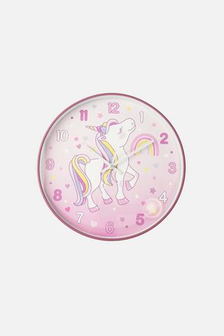 KIDS RAINBOW UNICORN WALL CLOCK