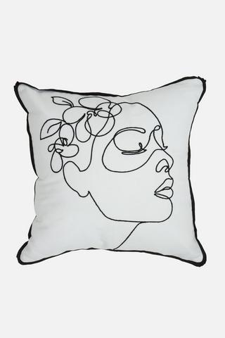 FLORAL FACE EMBROIDERED SCATTER 50X50CM