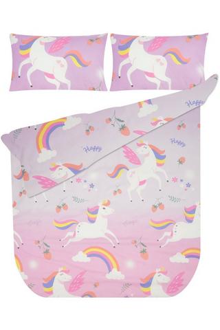 KIDS UNICORN WONDERLAND POLYESTER DUVET COVER