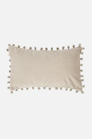VELVET BOBBLE TRIM BEDROOM SCATTER 30X50CM