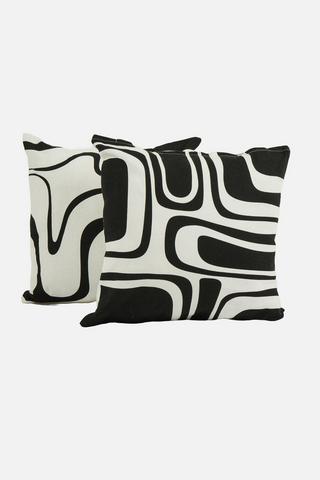 2 PACK GEO PRINTED SCATTER COVERS 43X43CM