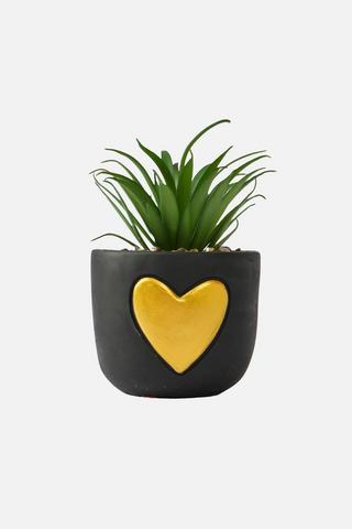 POTTED HEART FAUX FERN