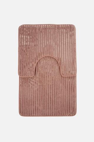 2 PIECE RIBBED LUX BATHMAT SET