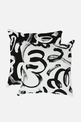 2 PACK MONO HOBO PRINTED SCATTER COVERS 43X43CM