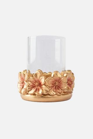 FLOWER GLASS CANDLE HOLDER