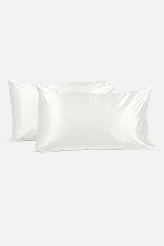 2 PACK SATIN STANDARD POLYESTER PILLOWCASES