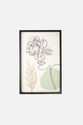 FRAMED FLOWER FACES WALL ART 40X60CM