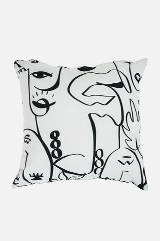 RITA FACES PRINTED SCATTER 45X45CM