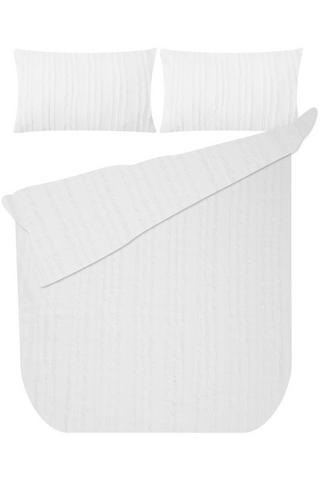 TUFTED STRIPE EMBOSSED POLYESTER DUVET COVER
