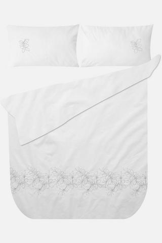 EMBROIDERED POLYCOTTON DUVET COVER