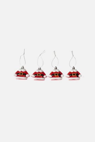 4 PACK DECORATIVE HANGING SANTAS