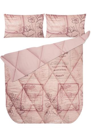 LOFTY SCRIPT POLYESTER COMFORTER