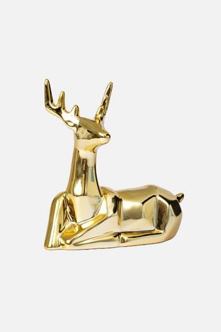 DECORATIVE CHRISTMAS GOLD DEER ORNAMENT