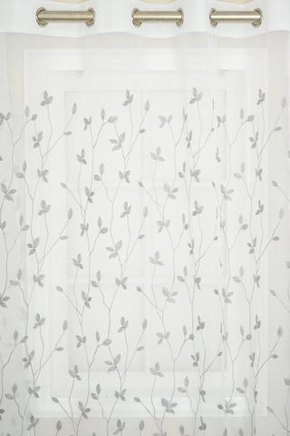EMBROIDERED LEAF EYELET CURTAIN 140X225CM