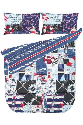 6 PIECE NAVIGATIONAL PATCH POLYESTER COMFORTER