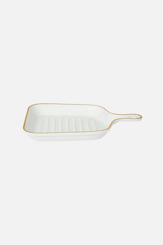 HANDLE GOLD RIM SERVING PLATTER