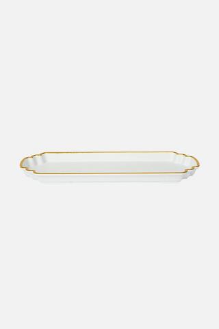 SCALLOP GOLD RIM SERVING PLATTER