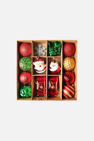 20 PACK ASSORTED CHRISTMAS HANGING BAUBLES