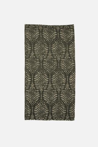 LEAVES PRINTED COTTON RUG RUNNER 70X140CM