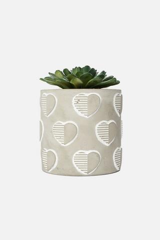POTTED HEART FAUX SUCCULANT