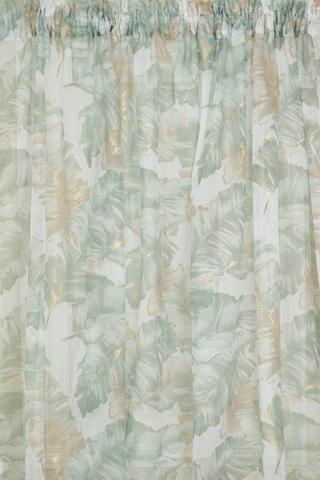 LEAVES FOIL SHEER TAPED CURTAIN 230X218CM