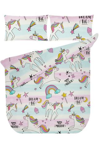 KIDS UNICORN MAGIC POLYESTER DUVET COVER