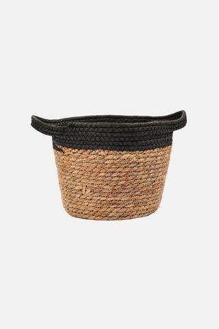 WOVEN GRASS STORAGE BASKET