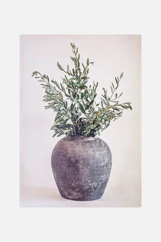 OLIVE AND POT WALL ART 38X58CM