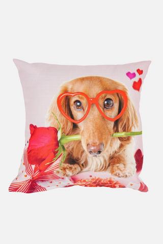 VALENTINES PUPPY PRINTED SCATTER 45X45CM