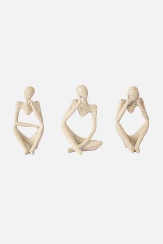 3 PIECE SPECKLE THINKING MEN ORNAMENTS
