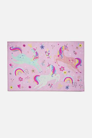 KIDS UNICORN GARDEN RUG 110X70CM