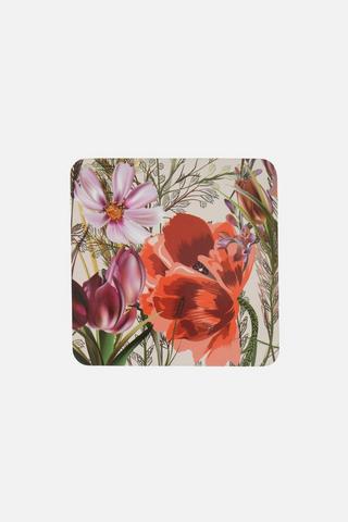 4 PACK FLORAL COASTERS