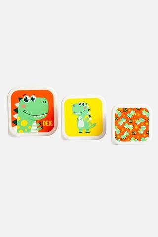KIDS 3 PIECE DINO LUNCH BOX SET