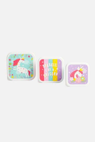 KIDS 3 PIECE UNICORN LUNCH BOX SET