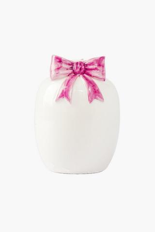 BUD PINK BOW DECORATIVE VASE