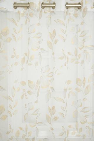 FOIL LEAF SHEER EYELET CURTAIN 140X225CM