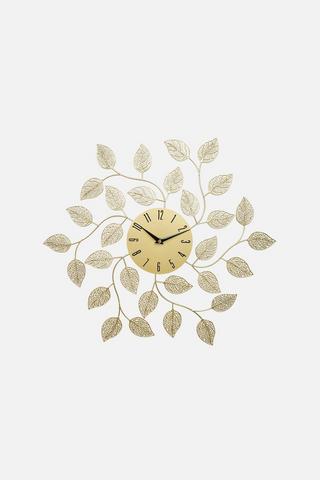 50CM LEAVES METALLIC WALL CLOCK