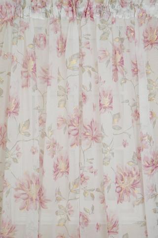 FOIL FLORAL SHEER TAPED CURTAIN 230X218CM